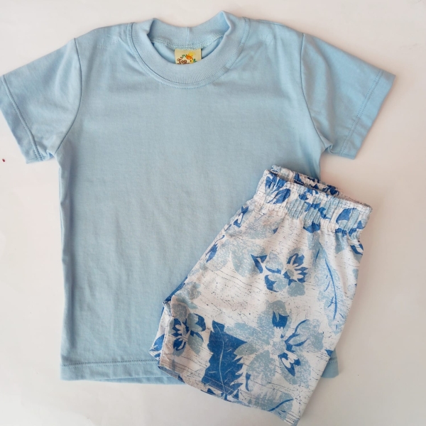 Conjunto Infantil Menino Bermuda tactel e Camiseta