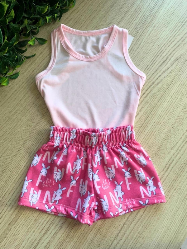 CONJUNTO INFANTIL BERMUDA E REGATA