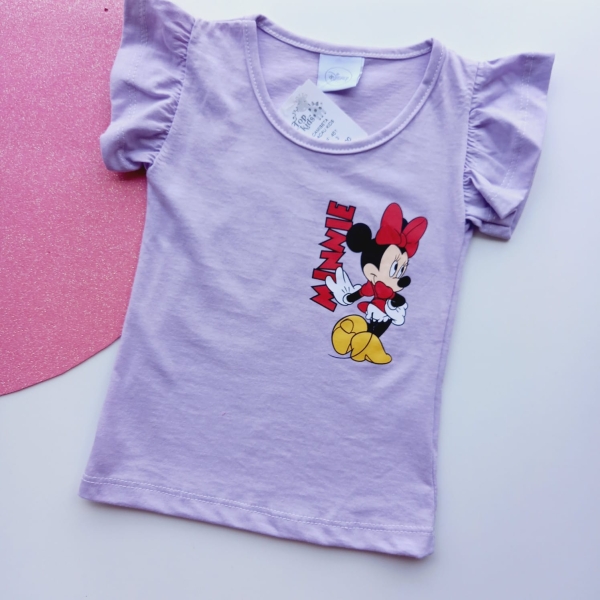 Camiseta Infantil Menina Estampada com babados na manga