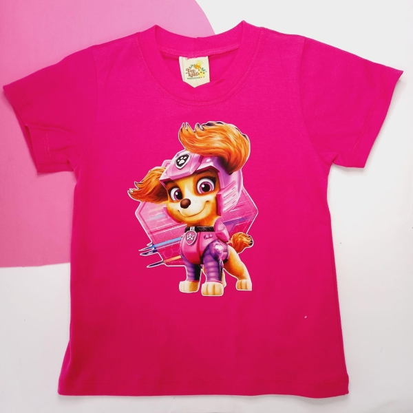 Camiseta Infantil Menina Estampada Patrulha Canina