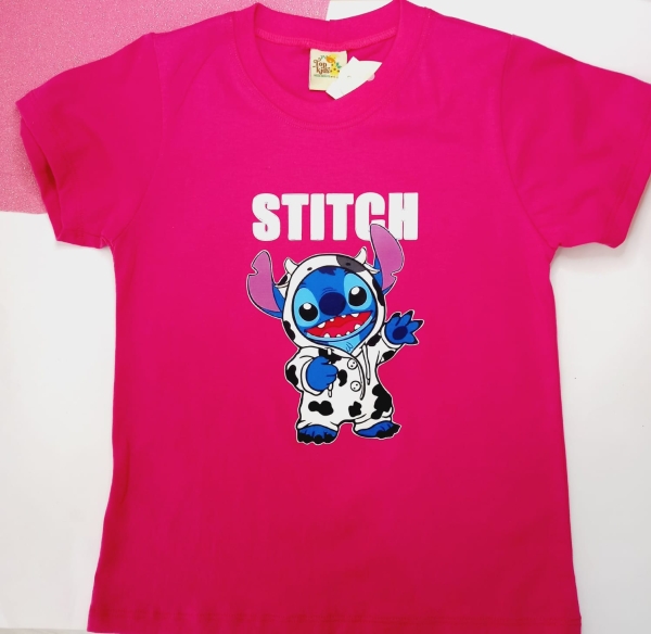 Camiseta Infantil Menina Estampada Stitch