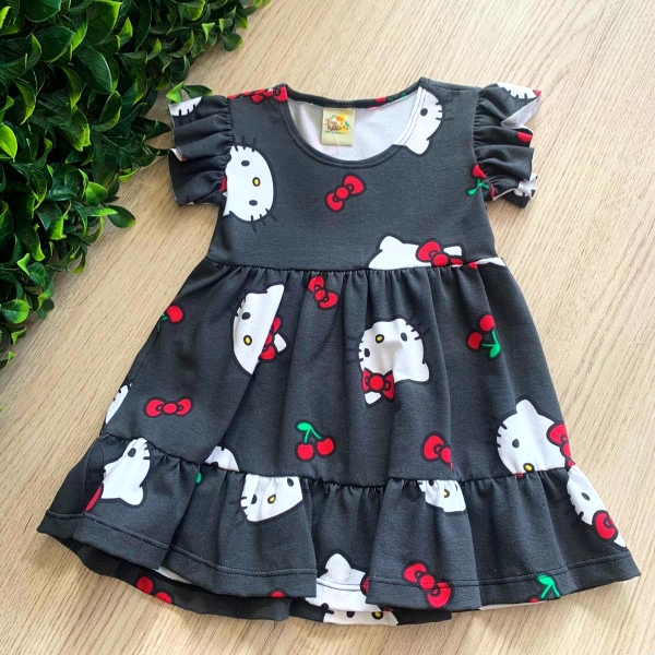 VESTIDO INFANTIL ESTAMPA HELLO KIT