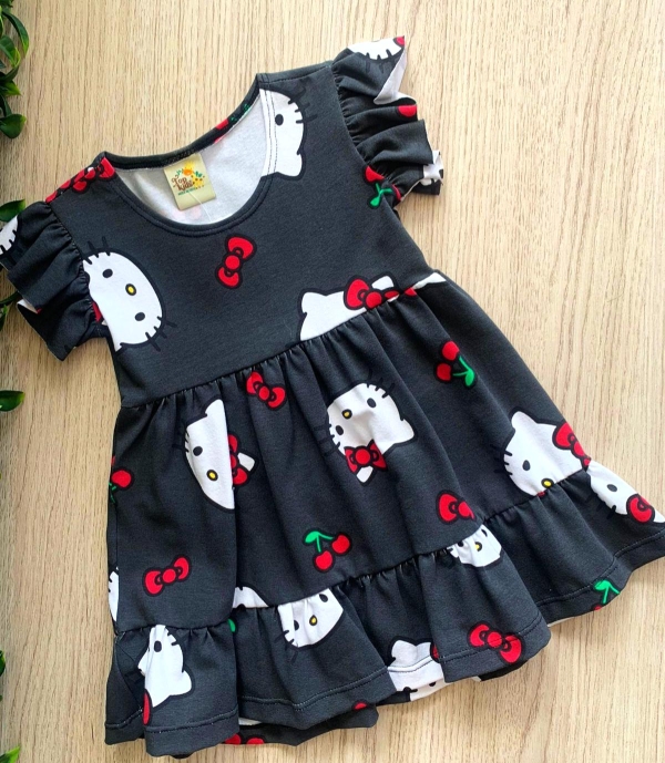 VESTIDO INFANTIL ESTAMPA HELLO KIT - Image 4